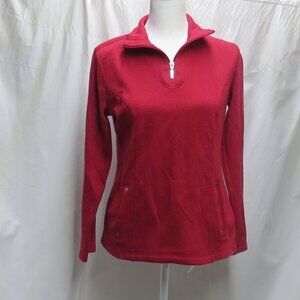 Karen Scott Pullover Sweater with 1/2 zip closure at neckline